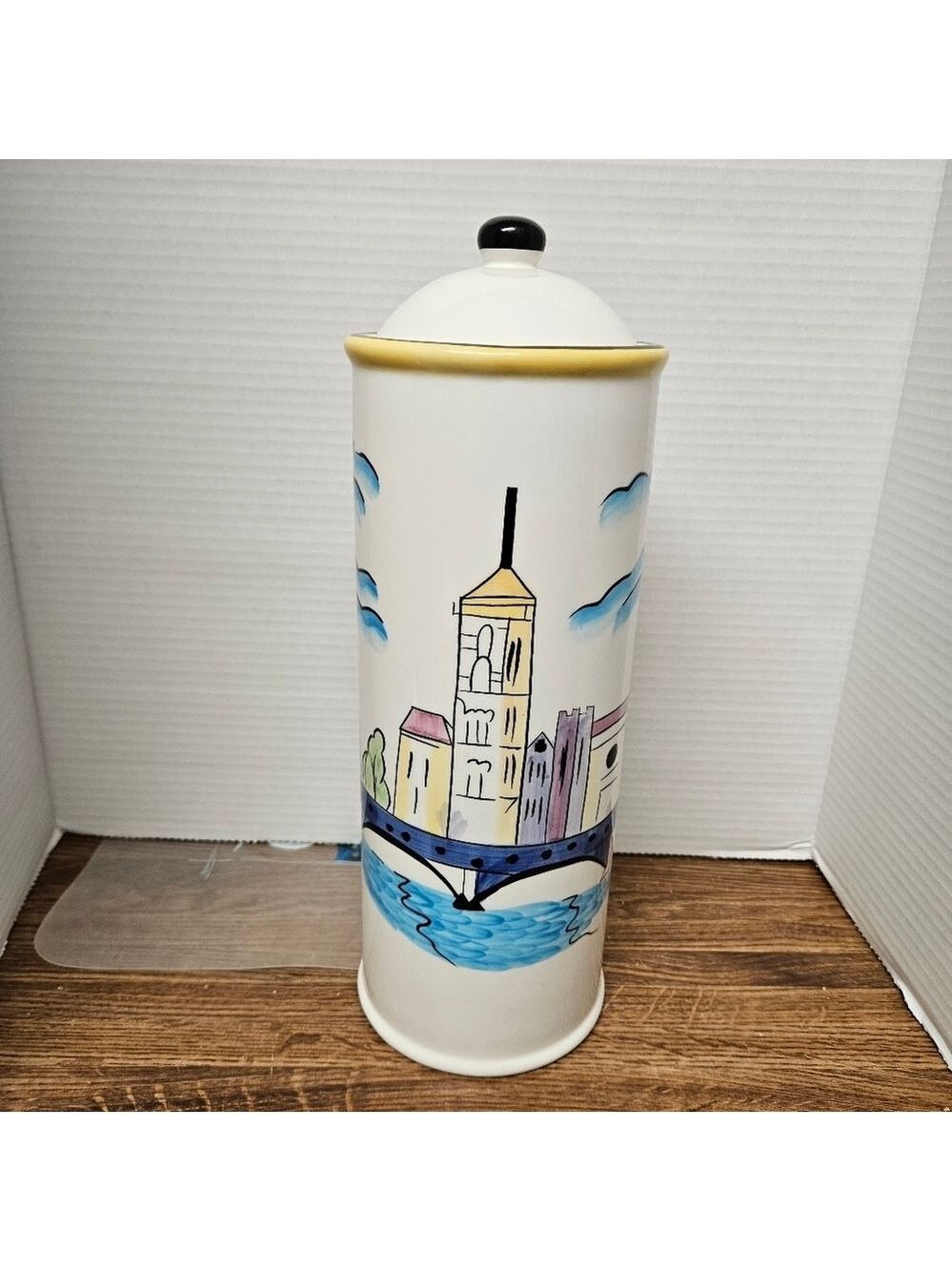 Oneida Ceramic "Festa Italia" Spaghetti Pasta Storage Container with Lid